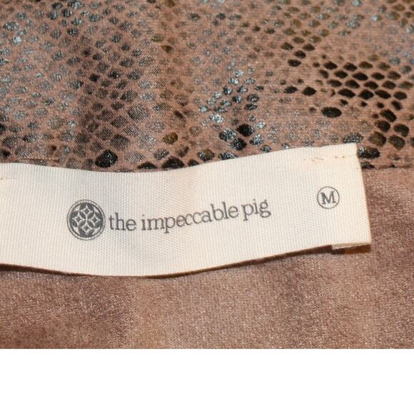 Olivaceous x The Impeccable Pig Faux Suede Snakeskin Mini Skirt Brown M - Picture 4 of 5